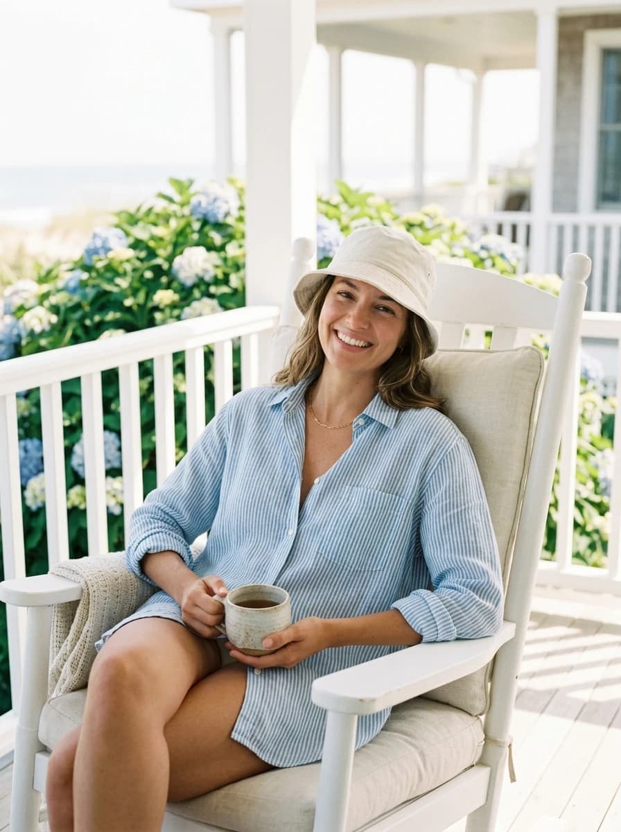 Coastal Grandmother fashion photography example 2