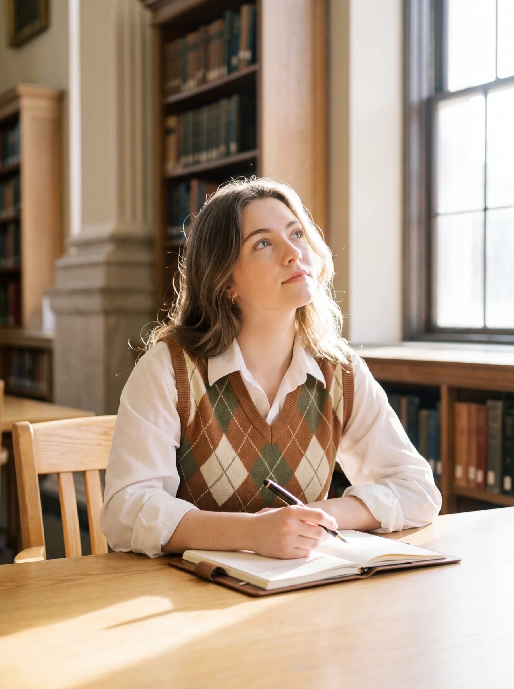 Light Academia fashion photography example 2