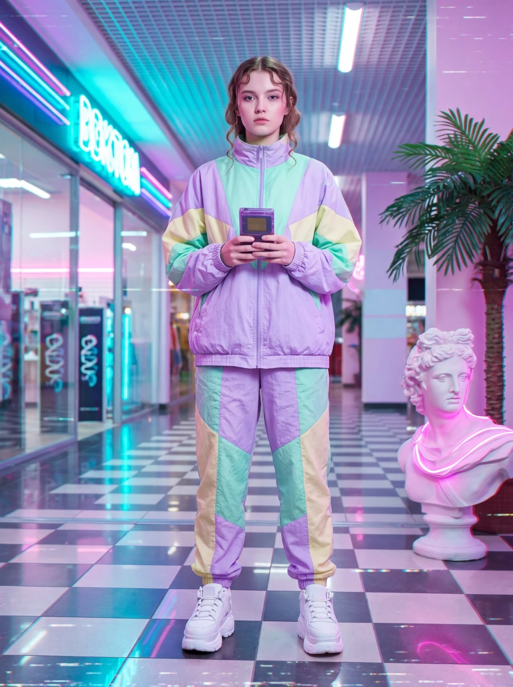 Vaporwave fashion photography example 1