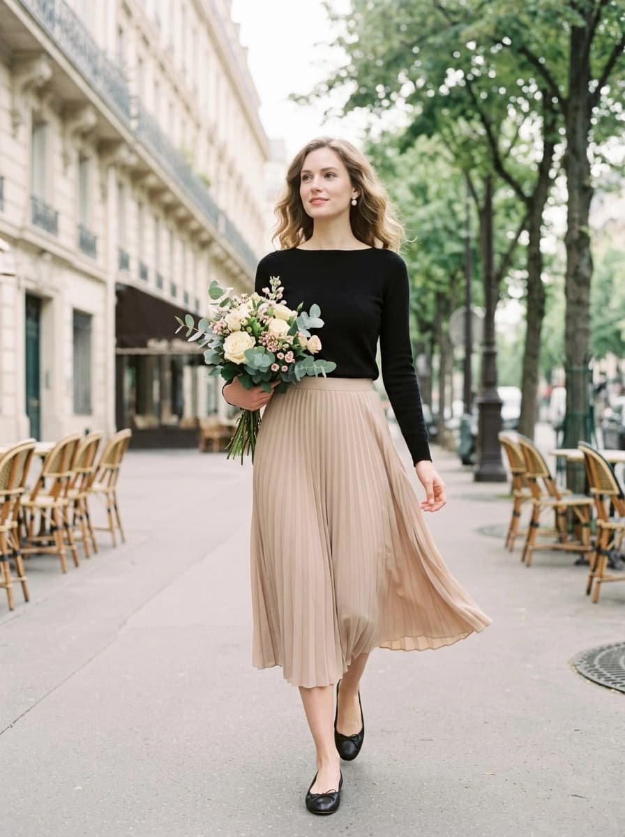 Professional AI photography showcasing Ballet Flats