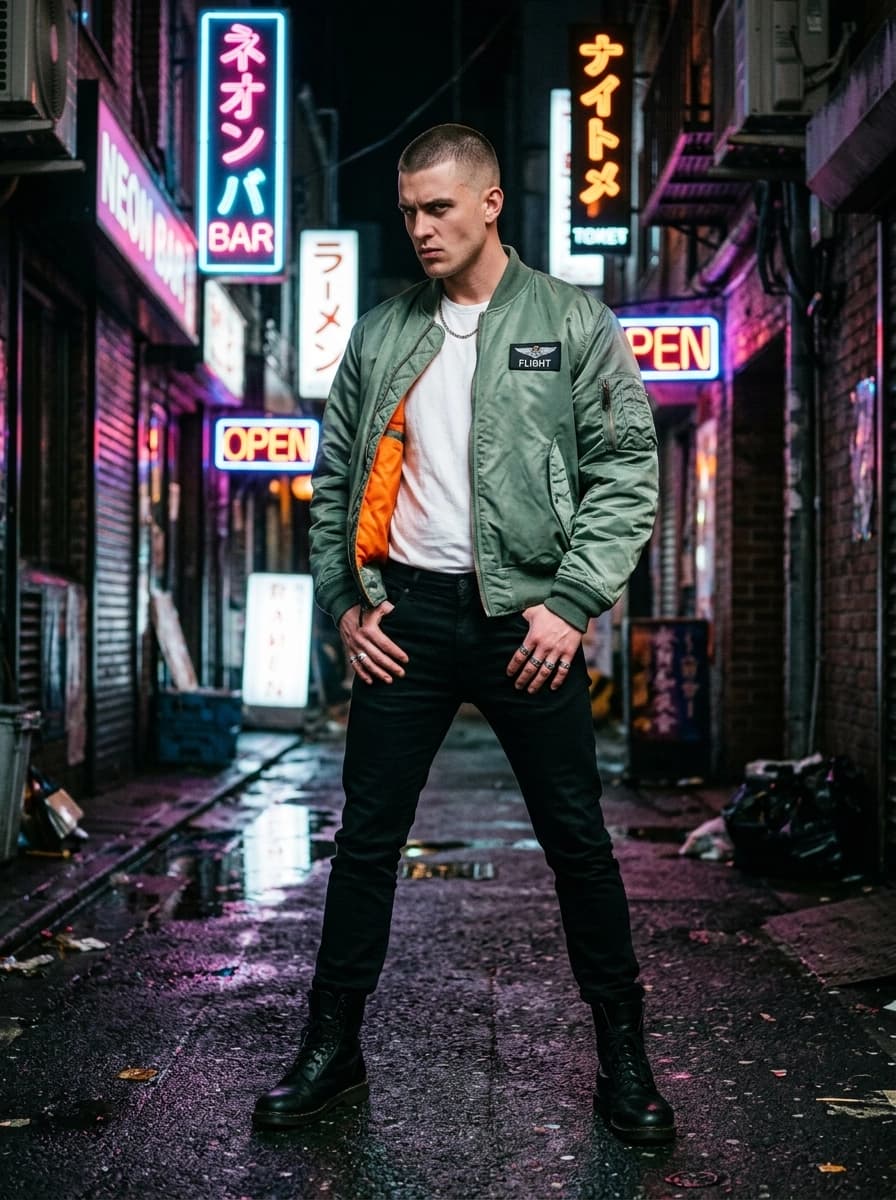 Professional AI photography showcasing Bomber Jackets