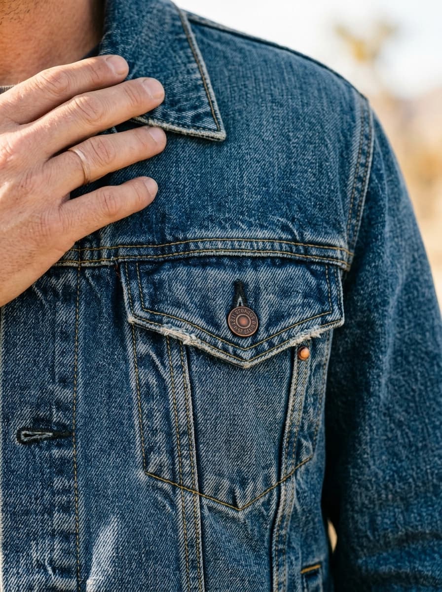 AI generated Denim Jackets example - Close Up