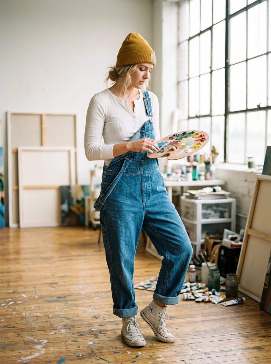 Professional AI photography showcasing Overalls