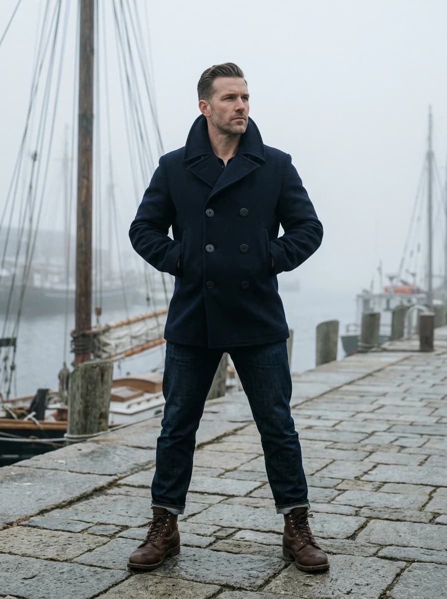 Professional AI photography showcasing Peacoats