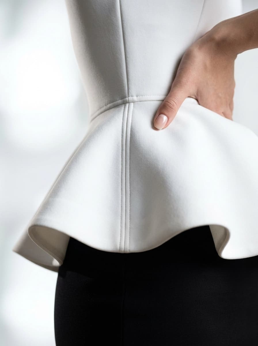 AI generated Peplum Tops example - Close Up