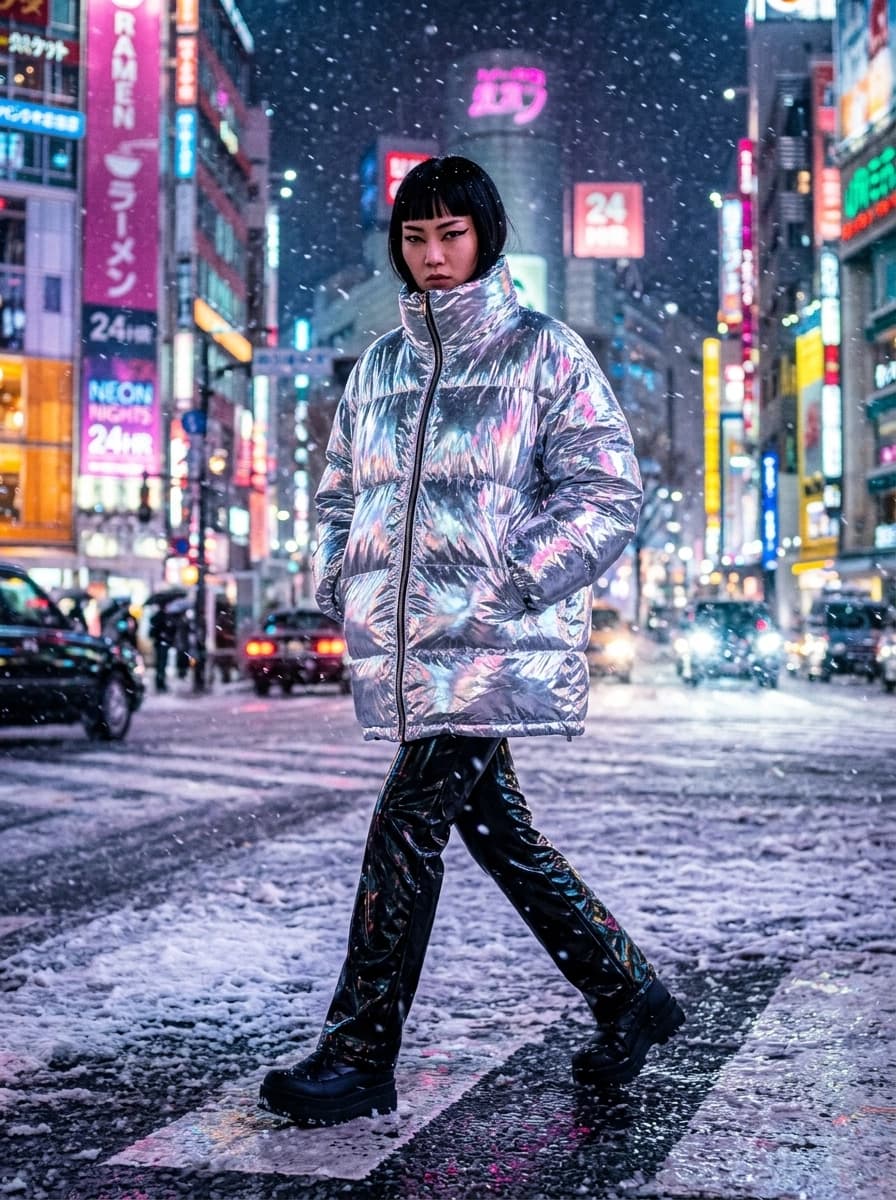 Professional AI photography showcasing Puffer Jackets