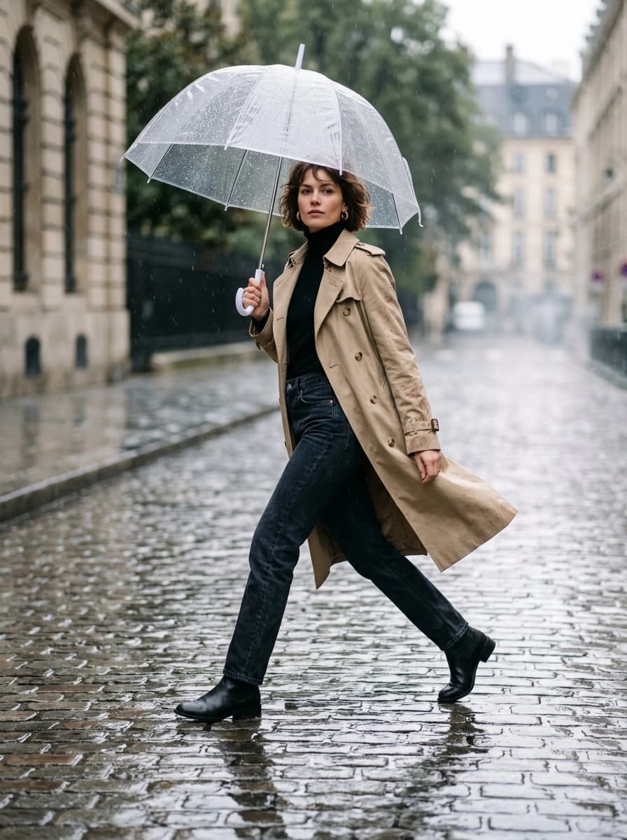 Professional AI photography showcasing Trench Coats
