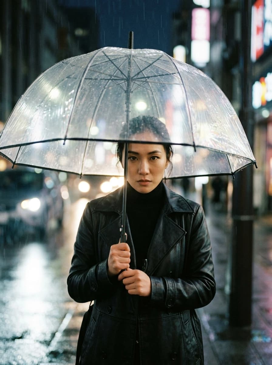 AI generated Umbrellas example - Medium Shot