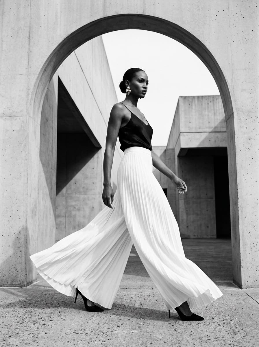 Professional AI photography showcasing Wide-Leg Pants